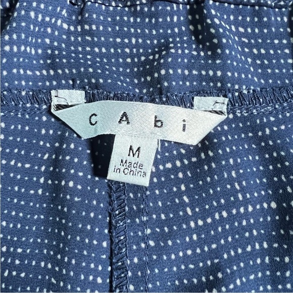 CAbi Texture Slouch Jogging Pant Size M White Polka Dots Womens Beach Coverup - Picture 3 of 7